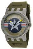 Invicta Men's 46mm DNA Quartz Brushed Silvertone Olive Silicone Strap Watch