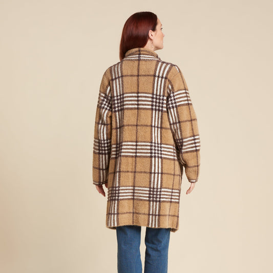 Christopher & Banks Double Knit Plaid Coatigan