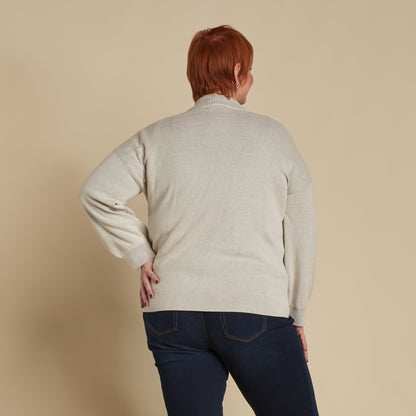 Christopher & Banks Floral Printed Mock Neck Cardigan