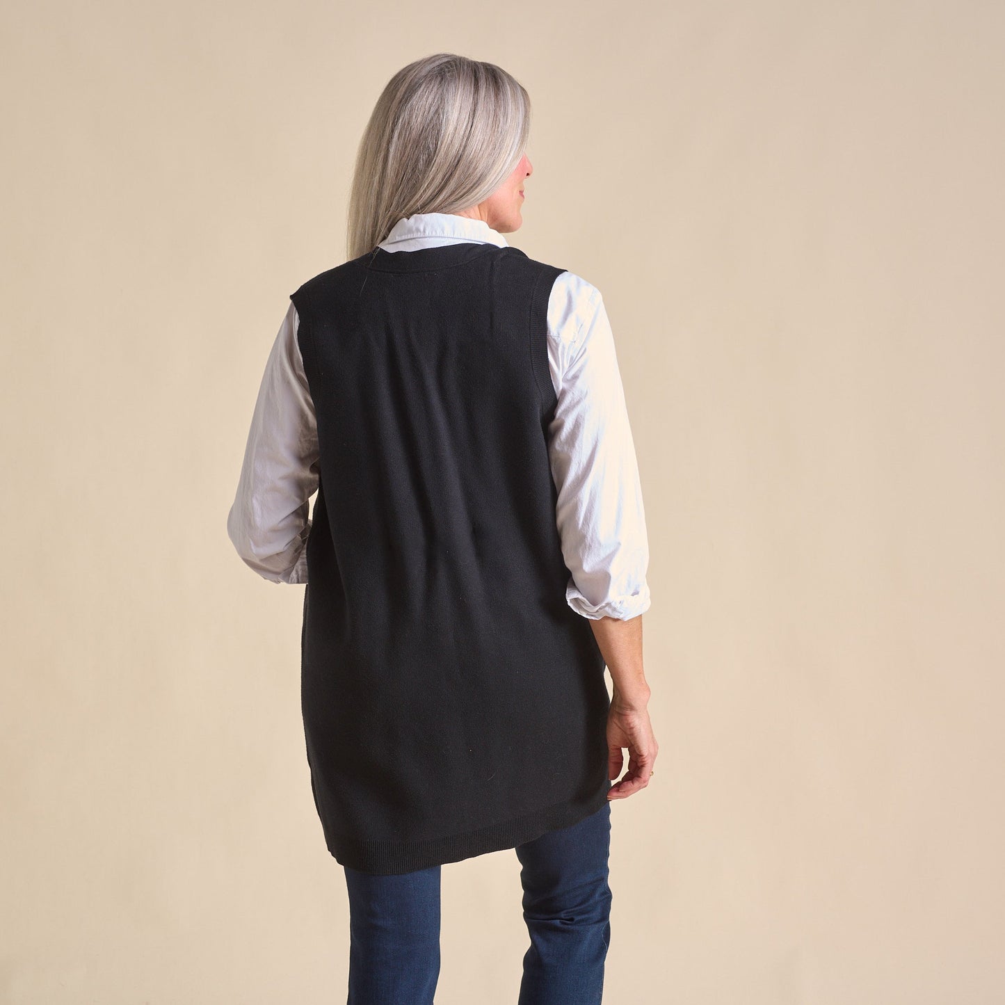 Christopher & Banks Women's Open Front Sweater Vest
