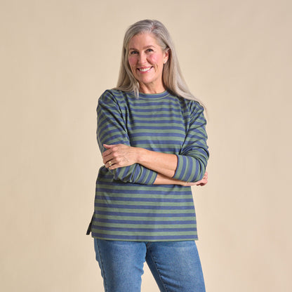 Christopher & Banks Stripe Crew Neck Long Sleeve Sweatshirt