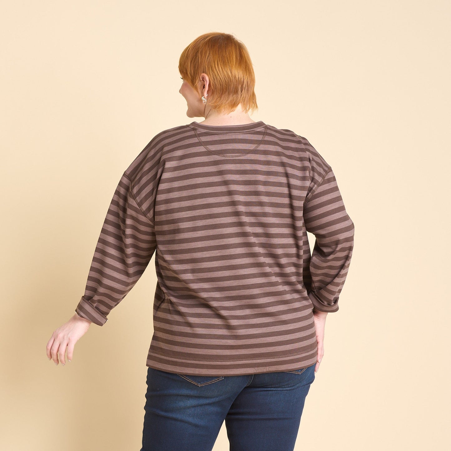Christopher & Banks Stripe Crew Neck Long Sleeve Sweatshirt