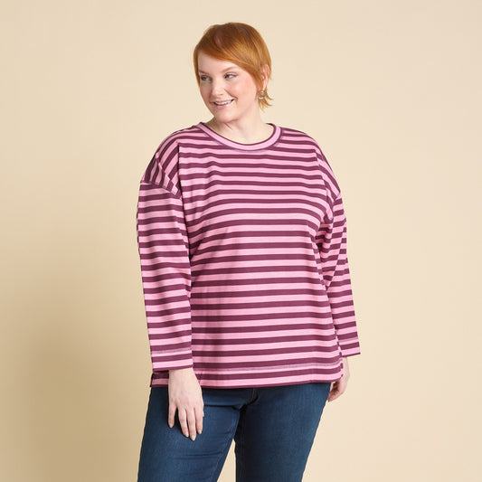 Christopher & Banks Stripe Crew Neck Long Sleeve Sweatshirt