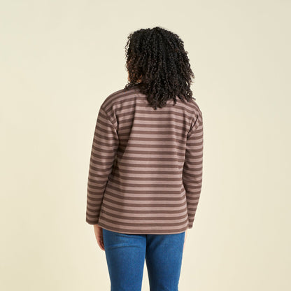 Christopher & Banks Stripe Crew Neck Long Sleeve Sweatshirt