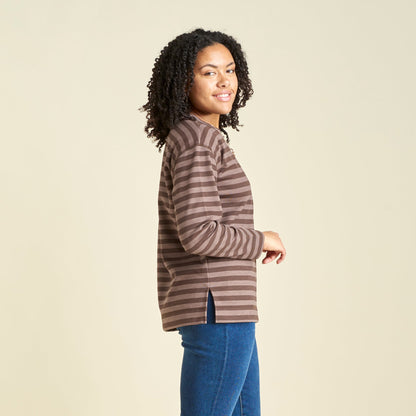 Christopher & Banks Stripe Crew Neck Long Sleeve Sweatshirt