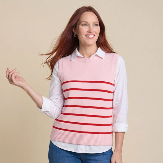 Christopher & Banks Stripe Crew Neck Sweater Vest