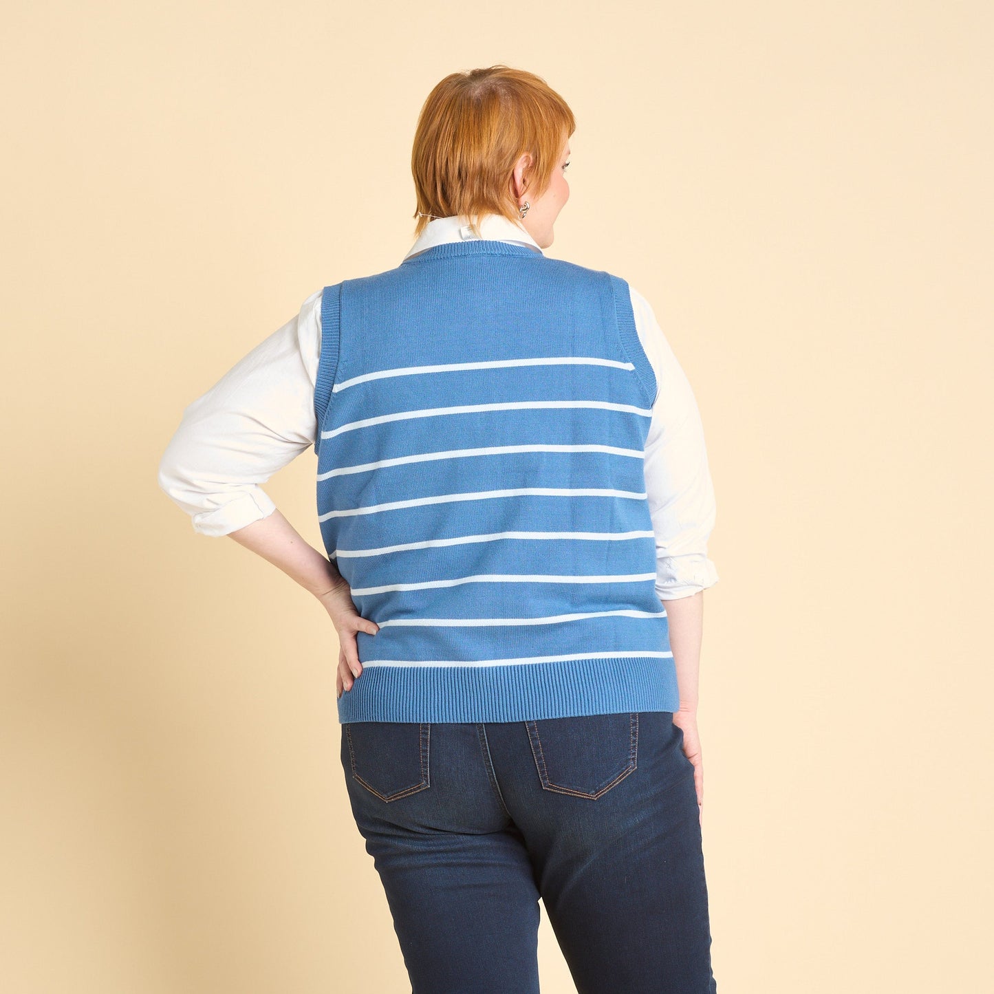Christopher & Banks Stripe Crew Neck Sweater Vest