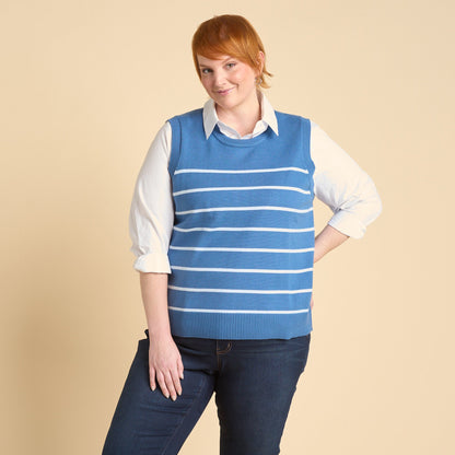 Christopher & Banks Stripe Crew Neck Sweater Vest
