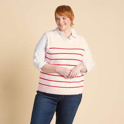 Christopher & Banks Stripe Crew Neck Sweater Vest