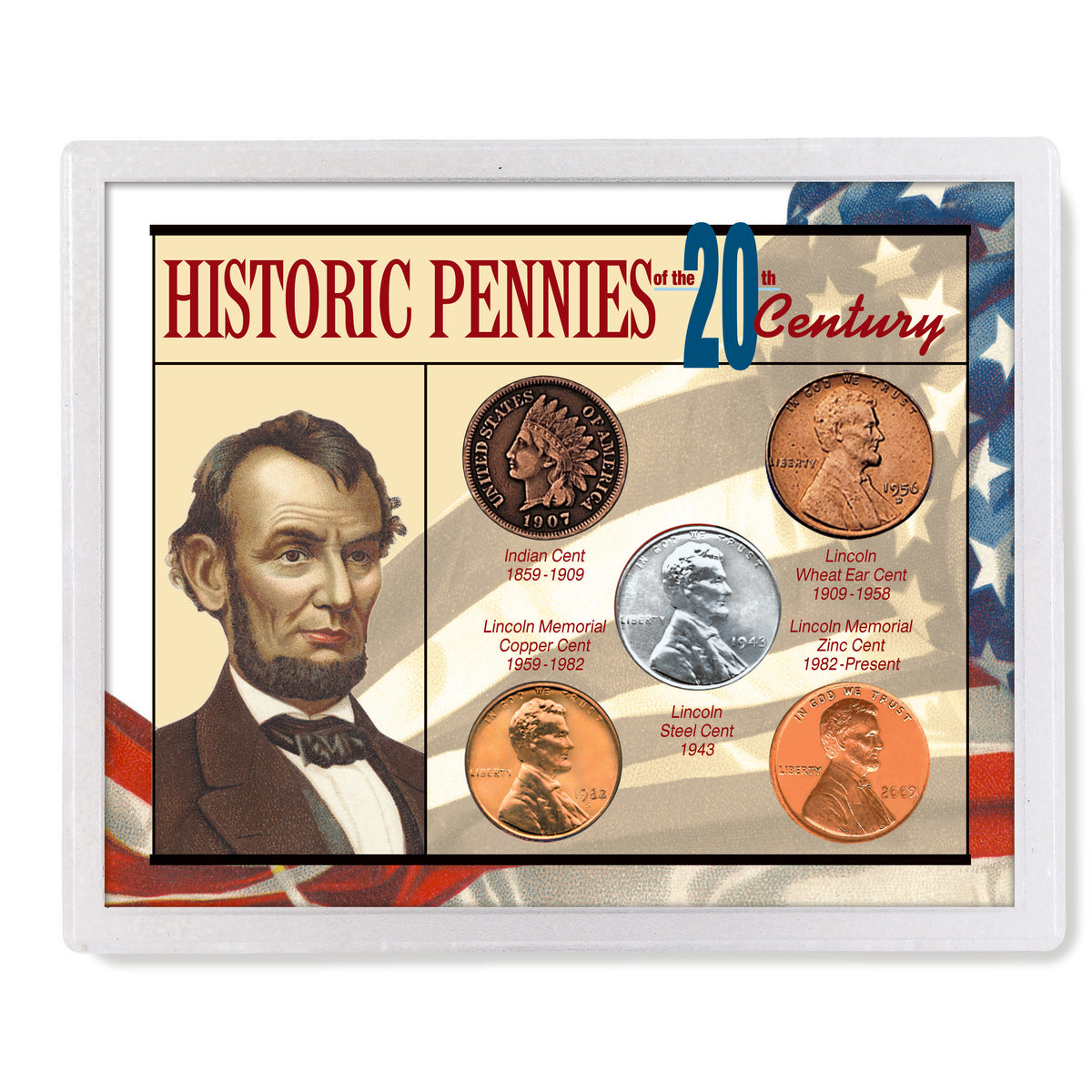 5-Piece Historic Pennies of the 20th Century Collection