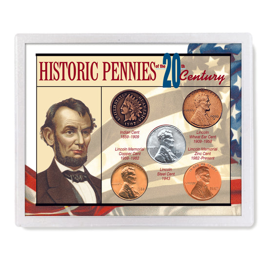5-Piece Historic Pennies of the 20th Century Collection