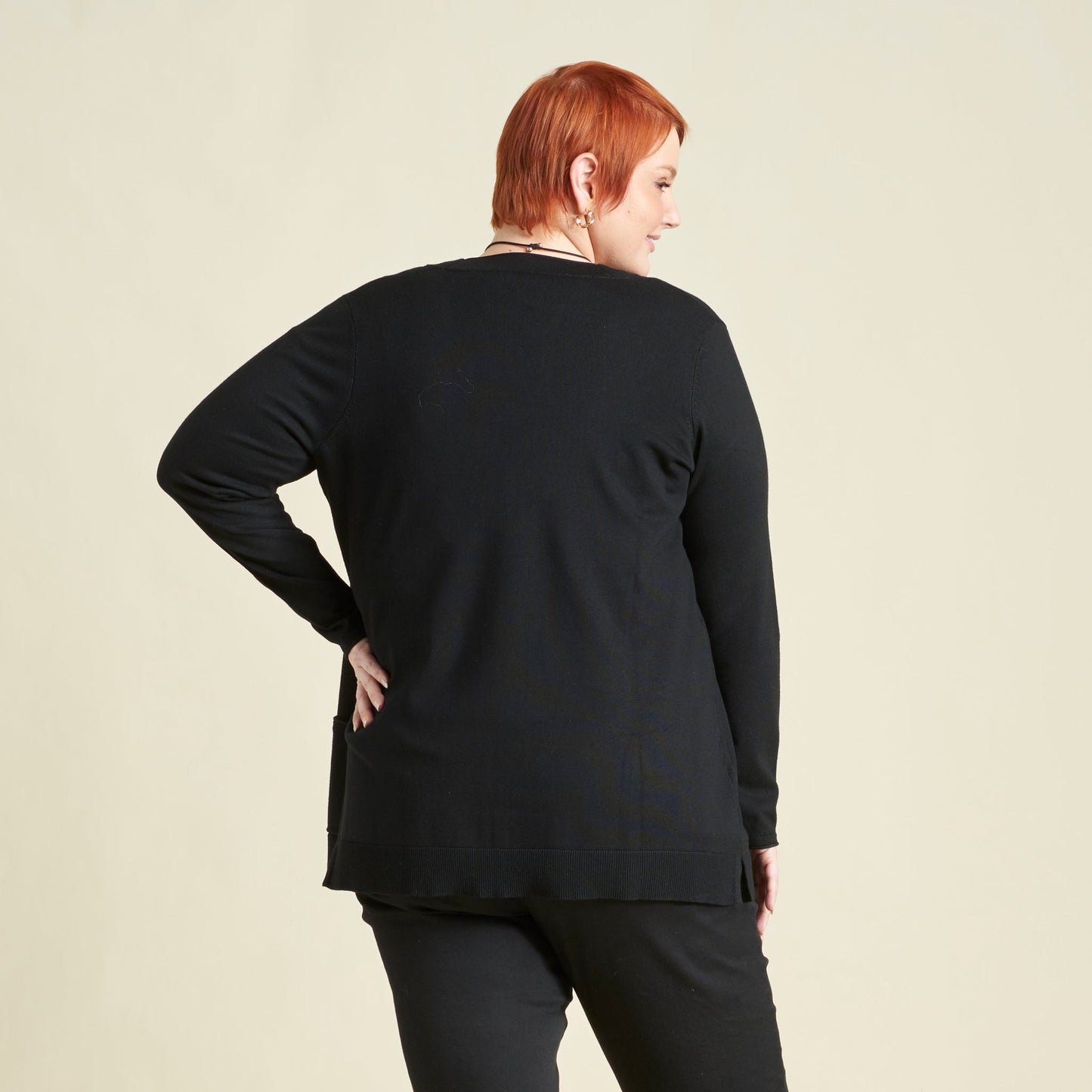 Christopher & Banks Women's Pointelle Trim Open Front Cardigan