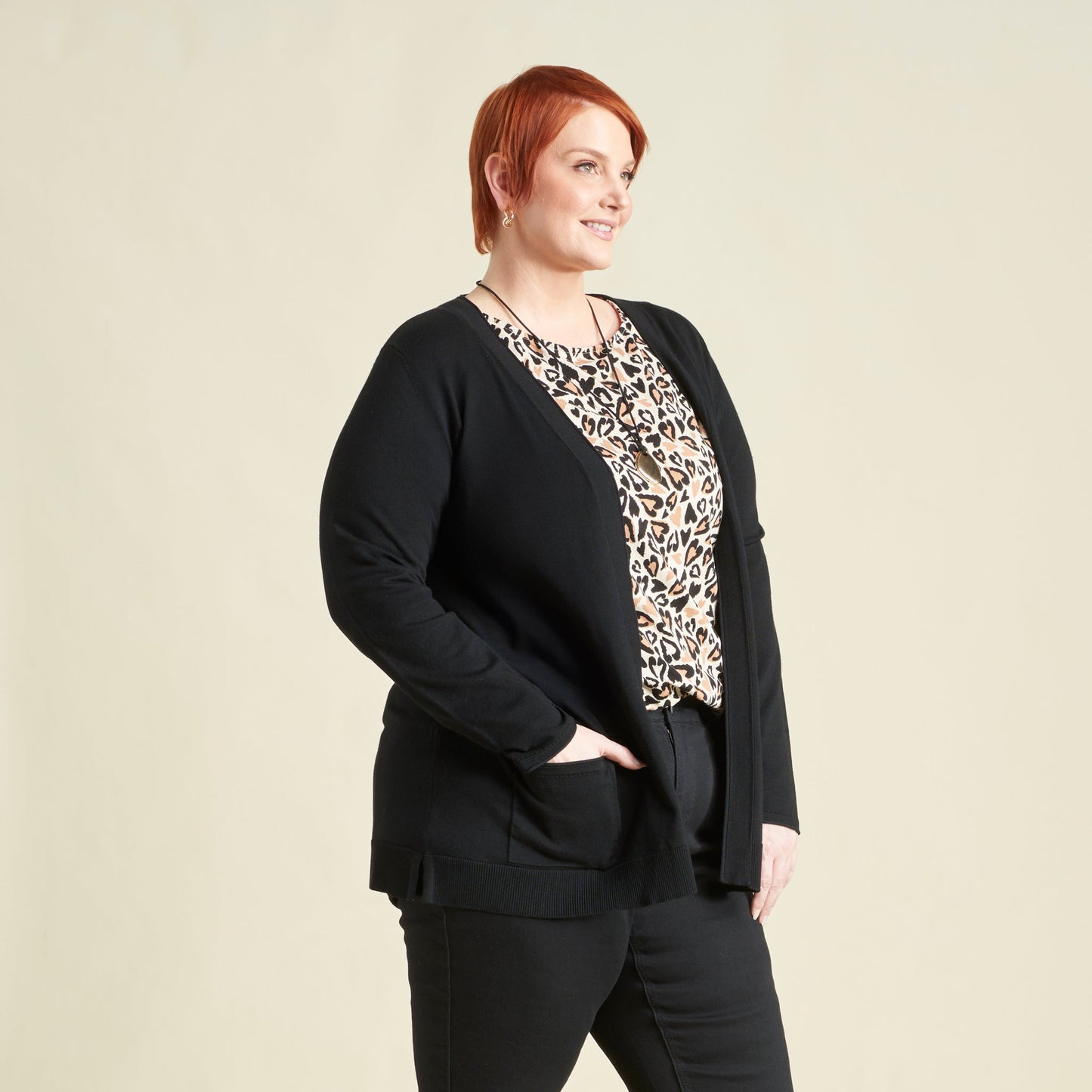 Christopher & Banks Women's Pointelle Trim Open Front Cardigan