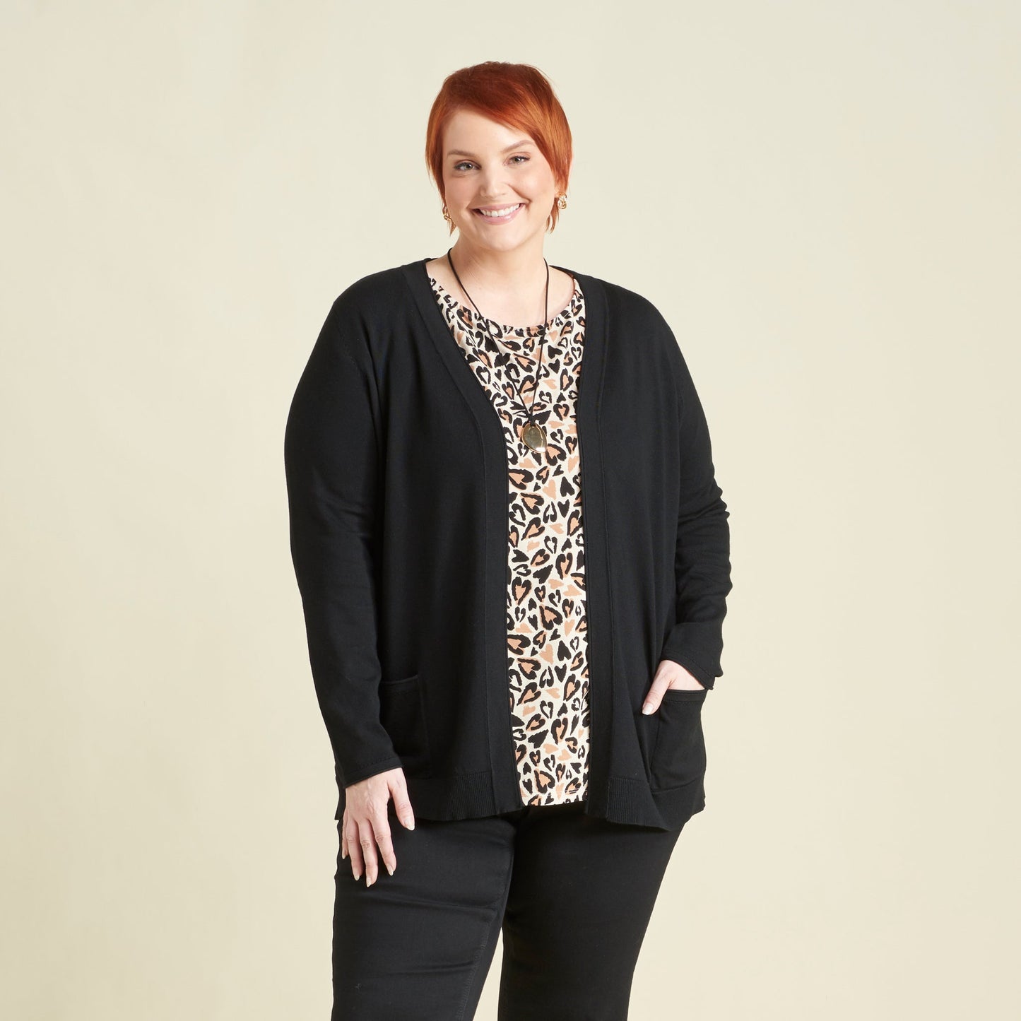 Christopher & Banks Women's Pointelle Trim Open Front Cardigan