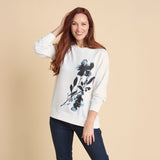 Christopher & Banks Women's Placed Floral Print Sweatshirt