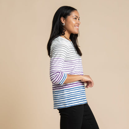 Christopher & Banks Women's Ombre Stripe Boatneck Tee
