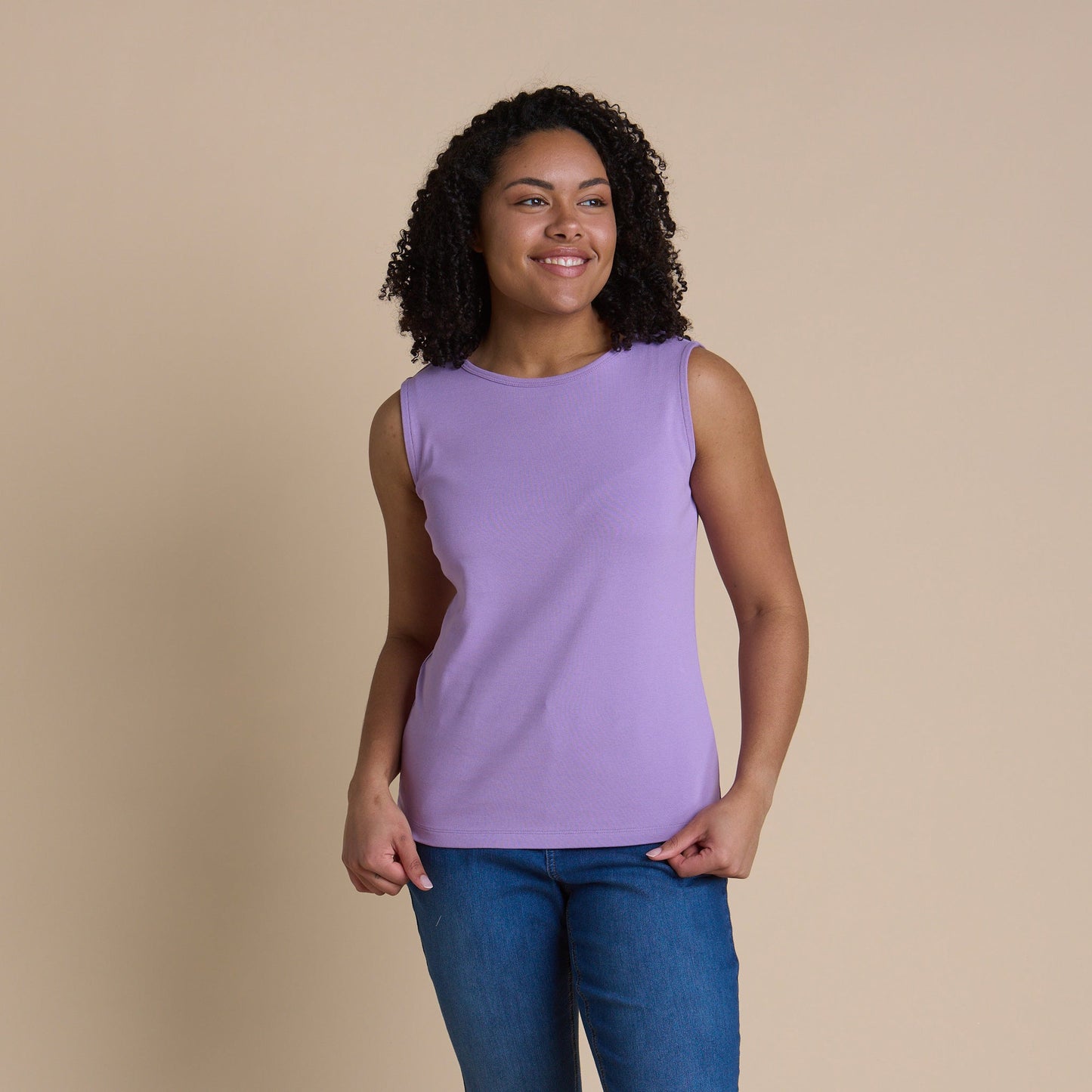Christopher & Banks Women's Plus Size Sleeveless Crew Neck Perfect Tank