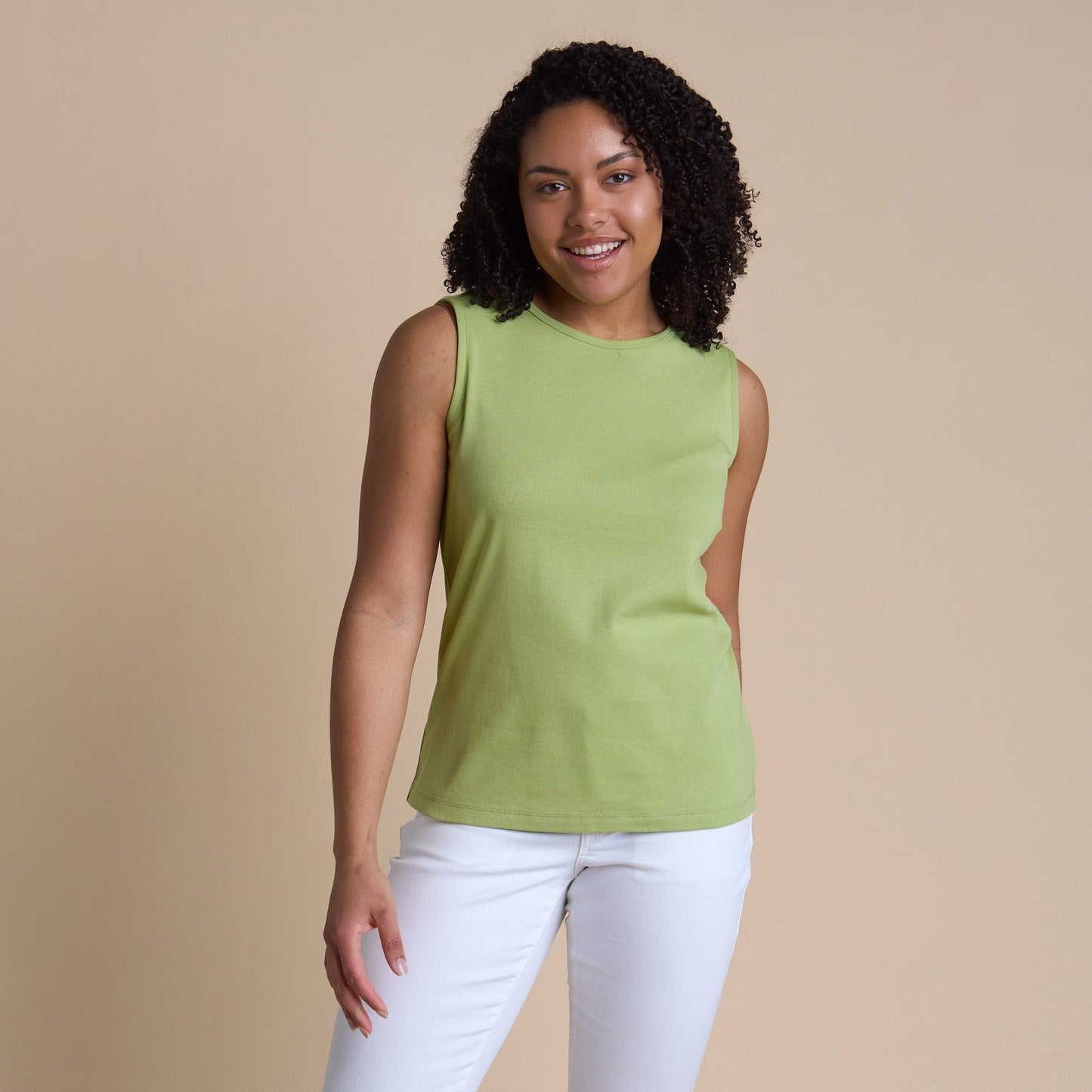 Christopher & Banks Women's Plus Size Sleeveless Crew Neck Perfect Tank