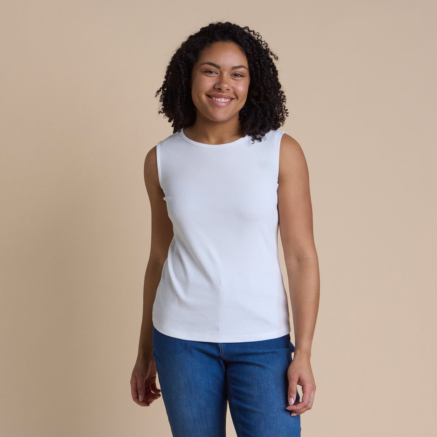 Christopher & Banks Women's Plus Size Sleeveless Crew Neck Perfect Tank