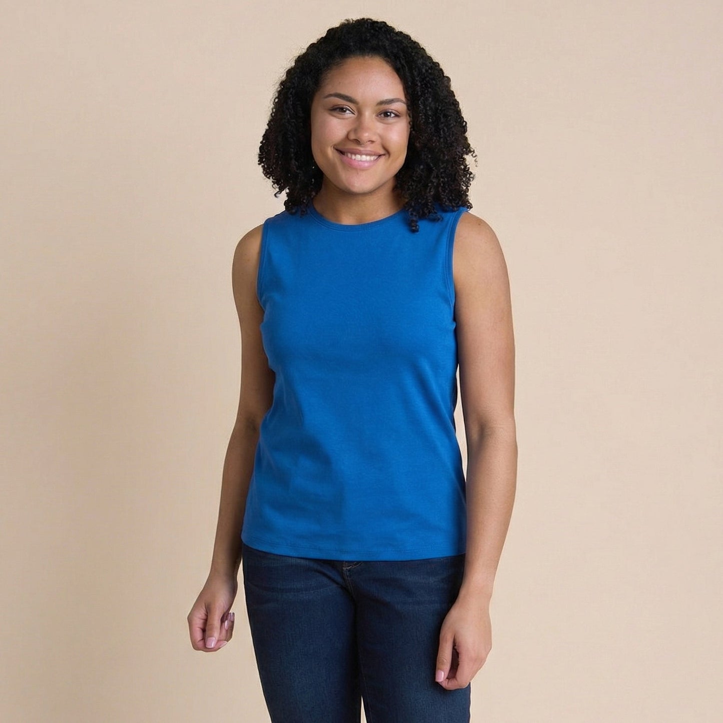 Christopher & Banks Women's Petite Sleeveless Crew Neck Perfect Tank