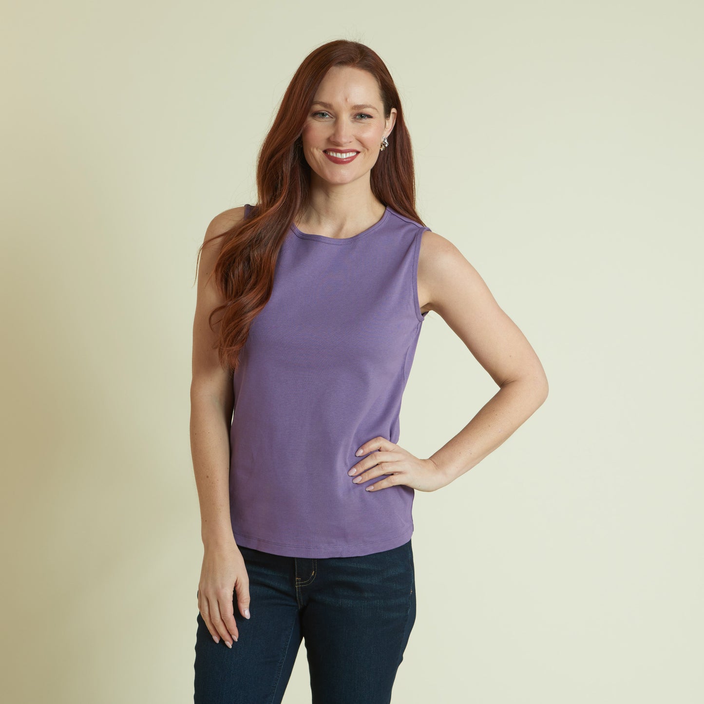 Christopher & Banks Women's Plus Size Sleeveless Crew Neck Perfect Tank