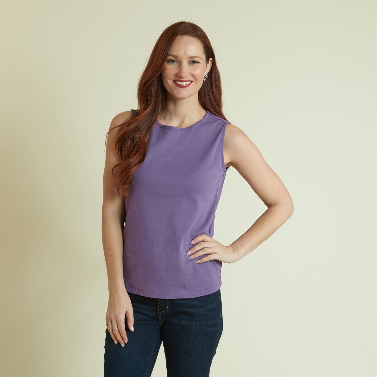 Christopher & Banks Women's Plus Size Sleeveless Crew Neck Perfect Tank