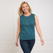 Christopher & Banks Women's Plus Size Sleeveless Crew Neck Perfect Tank