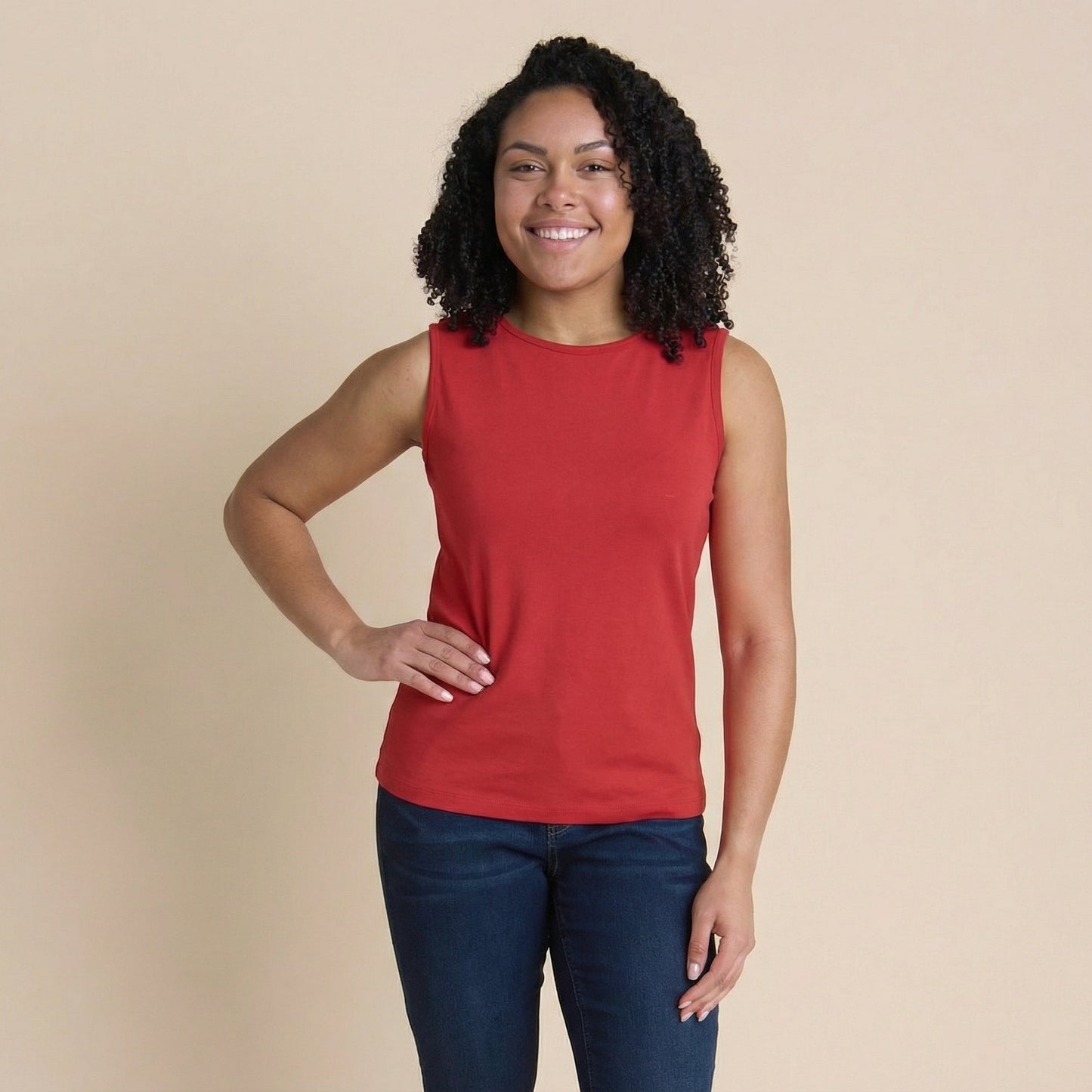 Christopher & Banks Women's Plus Size Sleeveless Crew Neck Perfect Tank