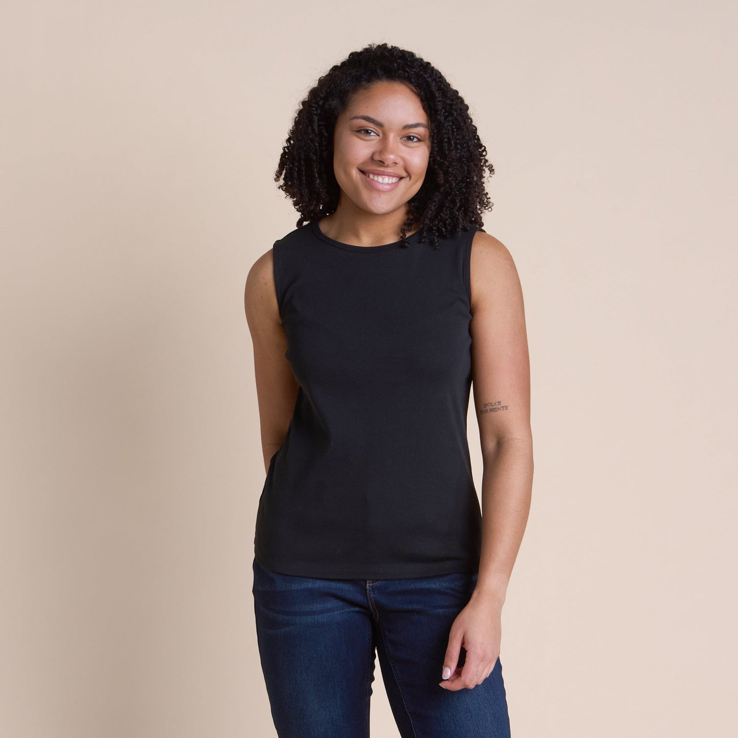 Christopher & Banks Women's Petite Sleeveless Crew Neck Perfect Tank