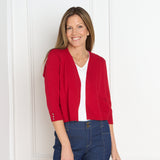 Christopher & Banks Women's Directional Stitch Open Front Cardigan