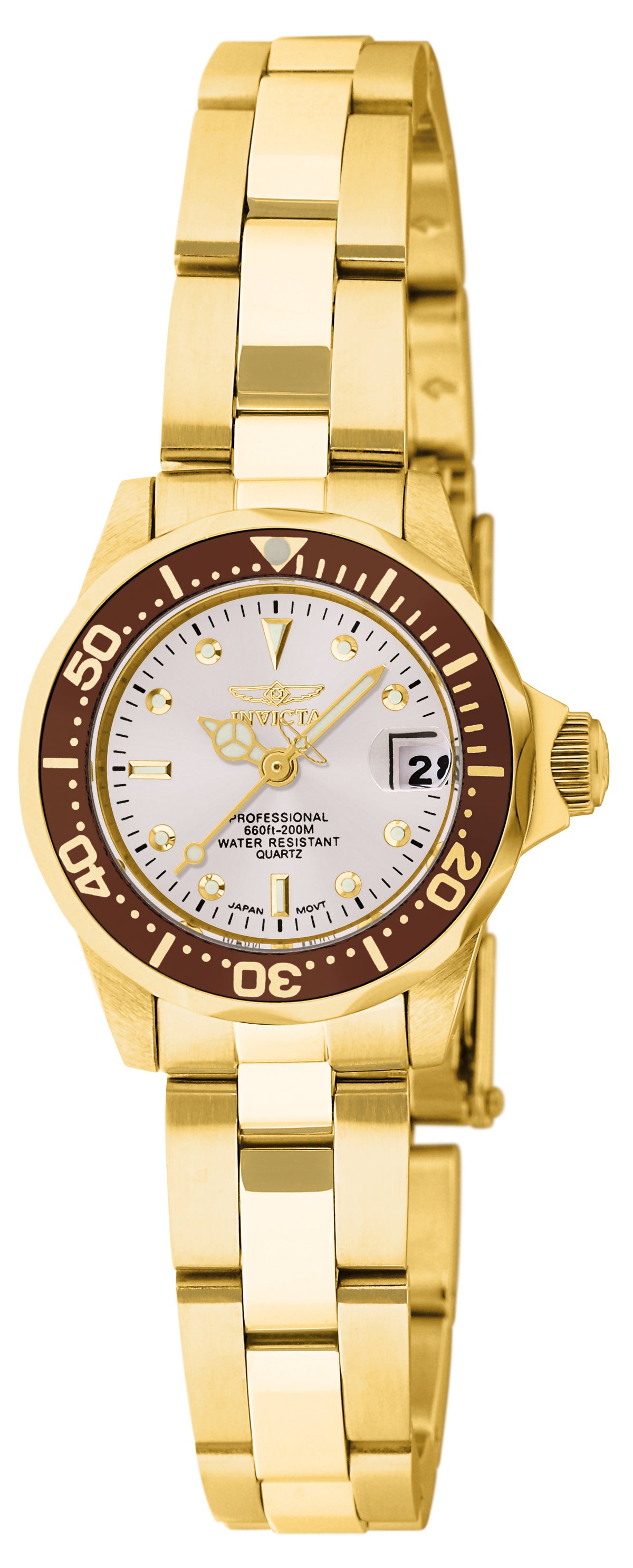 Invicta Women's 24mm Pro Diver Quartz Date Stainless Steel Bracelet Watch