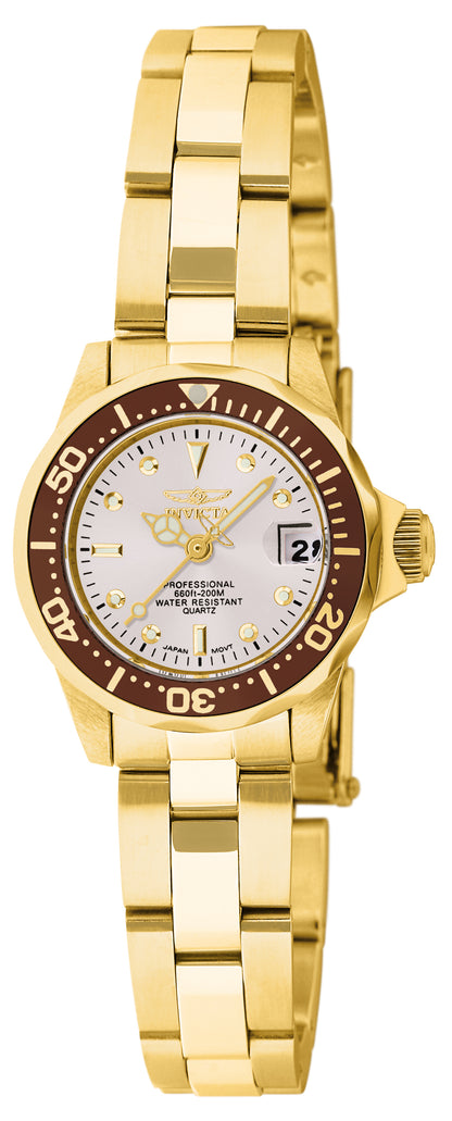 Invicta Women's 24mm Pro Diver Quartz Date Stainless Steel Bracelet Watch