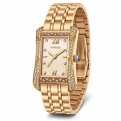 Invicta Women's 26mm Wildflower Quartz Crystal Accented Rectangular Bracelet Watch