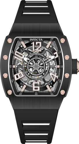 Invicta Men's 43mm S1 Rally Automatic Carbon Fiber Inset Case Blackout Strap Watch