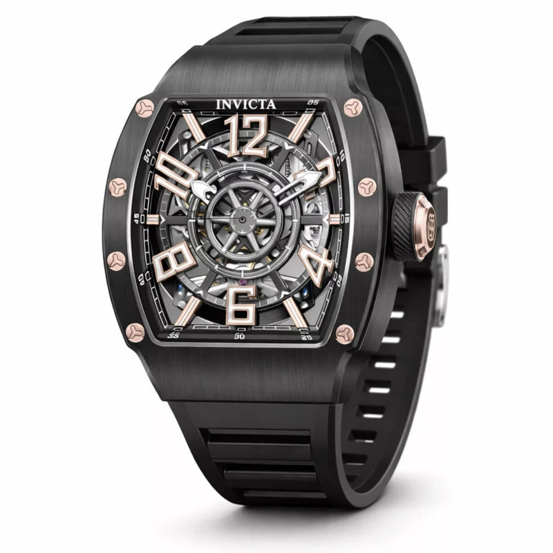 Invicta Men's 43mm S1 Rally Automatic Carbon Fiber Inset Case Blackout Strap Watch