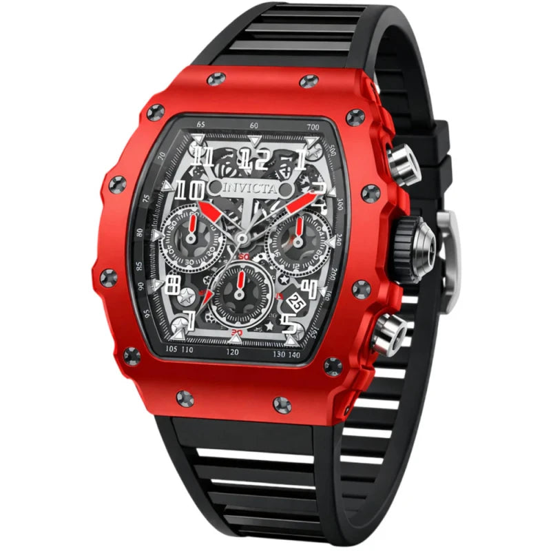 Invicta Racing Men's 43mm Quartz Chronograph Acrylic Case Silicone Strap Watch