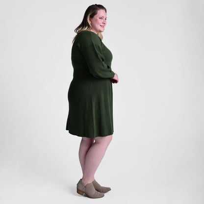 Christopher & Banks Mixed Stitch V Neck Sweater Dress