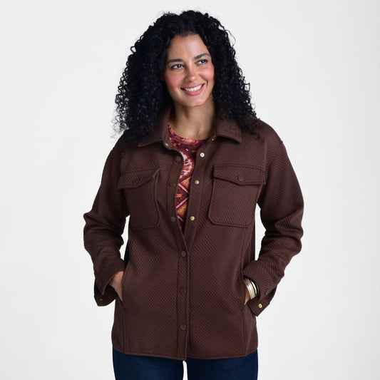 Christopher & Banks Textured Knit Snap Front Shacket