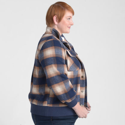 Christopher & Banks Plaid Snap Front Bomber Jacket