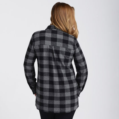 Christopher & Banks Plaid Long Sleeve Collared Tunic