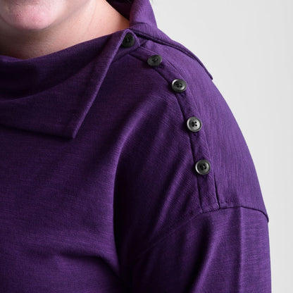 Christopher & Banks Split Collar Button Shoulder Top