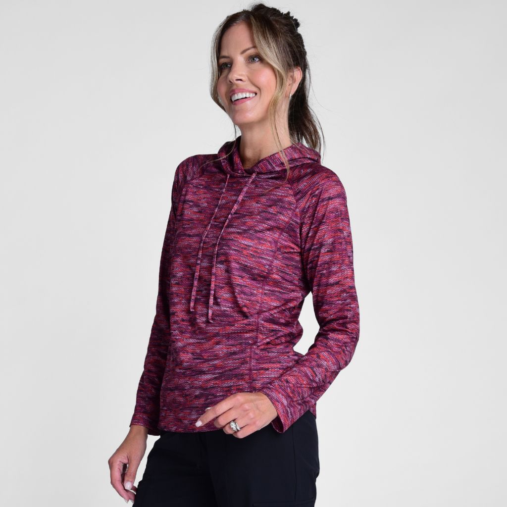 Christopher & Banks Relaxed Restyled Spacedye Printed Long Sleeve Hoodie