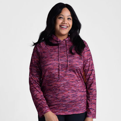 Christopher & Banks Relaxed Restyled Spacedye Printed Long Sleeve Hoodie