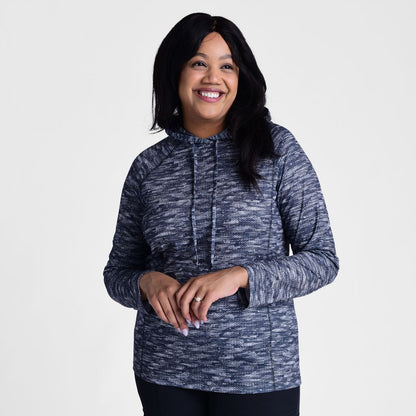 Christopher & Banks Relaxed Restyled Spacedye Printed Long Sleeve Hoodie