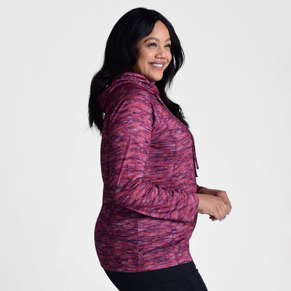 Christopher & Banks Relaxed Restyled Spacedye Printed Long Sleeve Hoodie