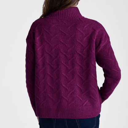 Christopher & Banks Cable Knit Mock Neck Sweater