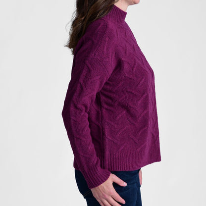 Christopher & Banks Cable Knit Mock Neck Sweater