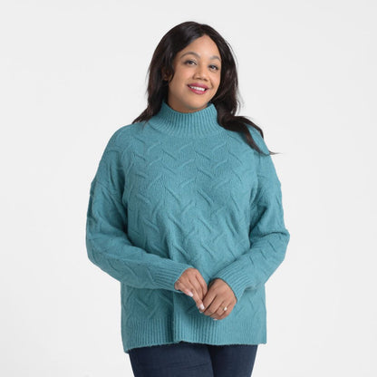 Christopher & Banks Cable Knit Mock Neck Sweater