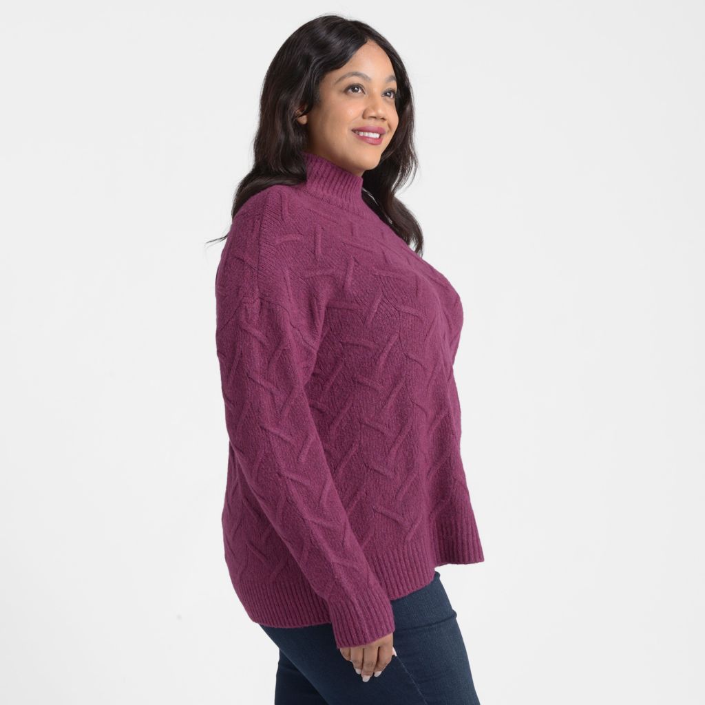 Christopher & Banks Cable Knit Mock Neck Sweater