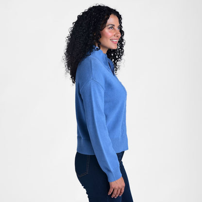 Christopher & Banks Pointelle Half Zip Sweater